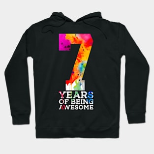 Kids 7 Years Of Being Awesome 7Th Birthday Hoodie
